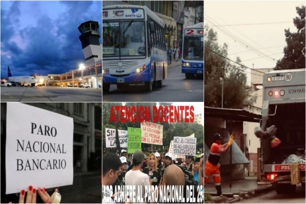 Servicios afectados por el paro nacional del lunes