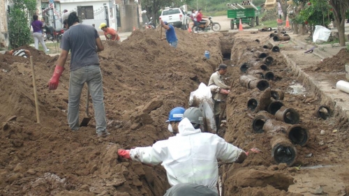 En Joaquín V. González, iniciaron los trabajos de construcción de las nuevas redes de agua, cloacas y pavimento