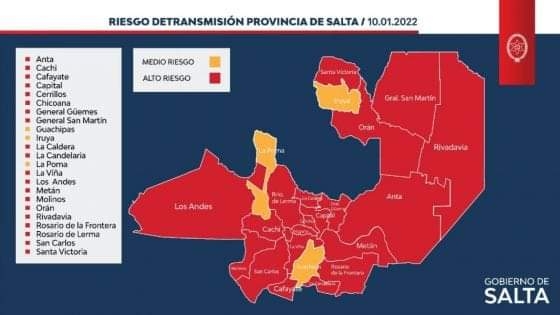 Hay 20 departamentos con alto riesgo sanitario en Salta