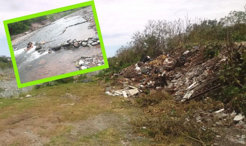 La costanera del río de Las Conchas convertida en basural