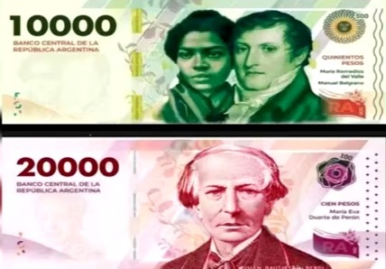 Nuevos billetes de $ 10.000 y $ 20.000