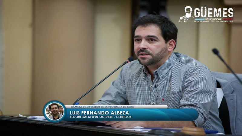 El diputado Albeza propone crear un comité Comité Provincial contra la Usura Financiera