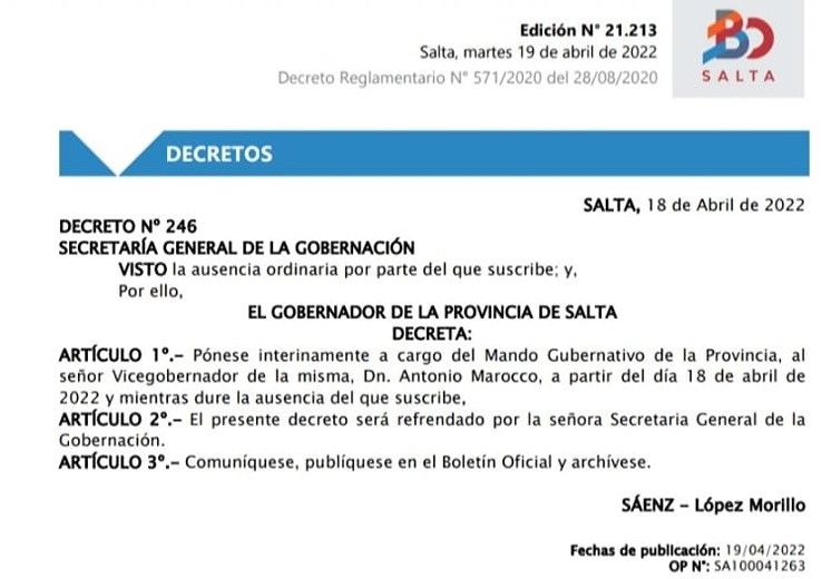 Sáenz, otra vez de licencia: la tercera en cinco meses