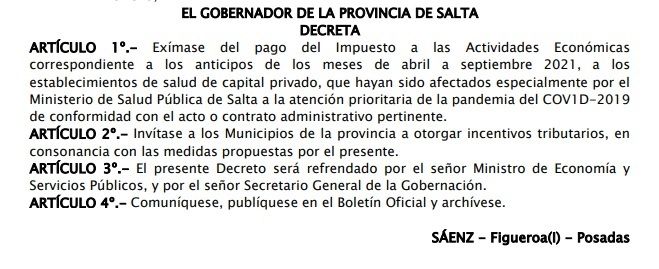 Por la pandemia, la Provincia volvió a eximir del pago de impuestos a las clínicas y sanatorios