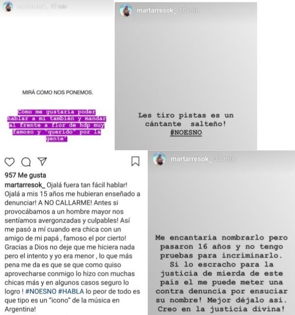 “¡Ojalá fuera tan fácil hablar! ¡Ojalá a mis 15 años me hubieran enseñado a denunciar! Antes si provocábamos a un hombre mayor nos sentíamos ¡avergonzadas y culpables! Así me pasó a mí con un amigo de mi papá. Famoso él por cierto”