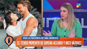 Nico Vázquez y Gimena Accardi vivieron un tenso momento con una periodista salteña