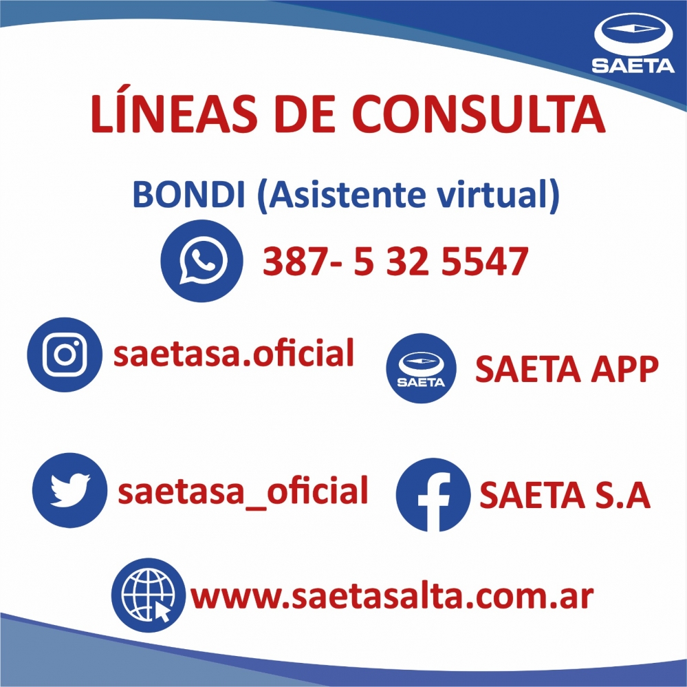 Ante posibles cortes de tránsito para mañana, SAETA recuerda sus vías de información de desvios