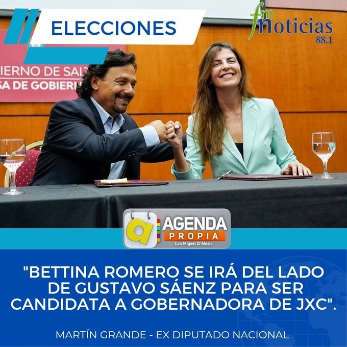 Martín Grande dijo que Bettina Romero será candidata a gobernadora de Juntos por el Cambio