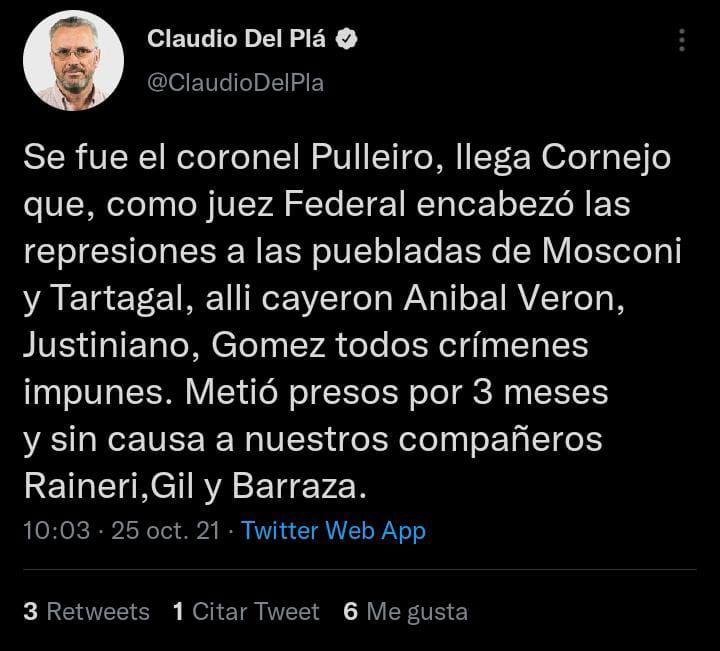 Del Plá: "Si fuera Castiella, no seria parte de un gobierno como el de Sáenz"