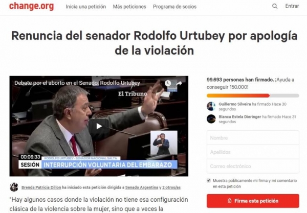 Juntan firmas para pedir la renuncia del senador Rodolfo Urtubey