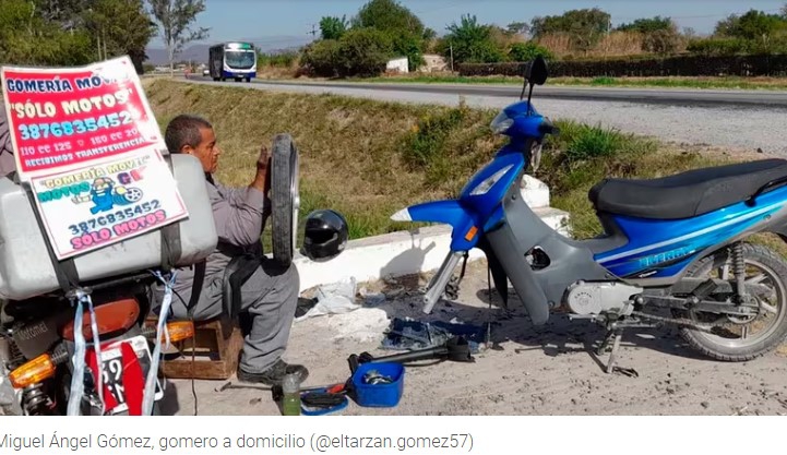 El jubilado salteño que creó una gomería a domicilio para salir de la depresión