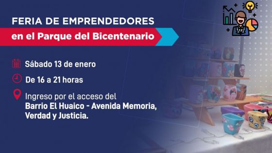 Más de 150 emprendedores formarán parte de la gran Feria en el Parque del Bicentenario