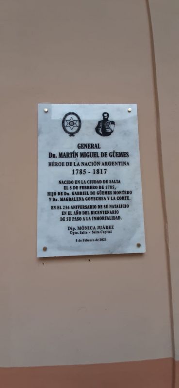En la placa homenaje a Güemes pusieron 1817 como año de defunción, pero fue en 1821