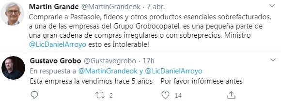 Grobocopatel le dijo a Martín Grande que se informe