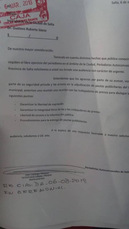 El intendente Gustavo Sáenz responde a las audiencias dependiendo del “tenor de las notas”