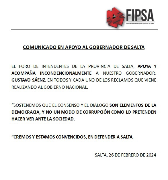 No hubo grieta de los intendentes salteños para apoyar a Sáenz