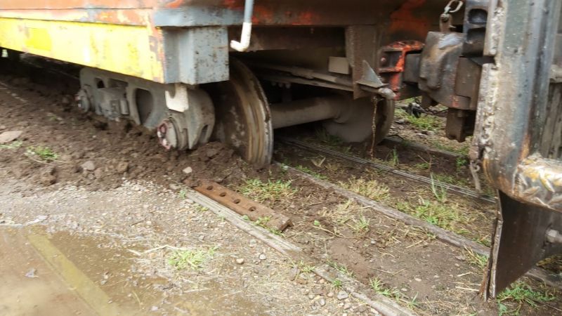 Descarriló un tren de carga en avenida Sarmiento