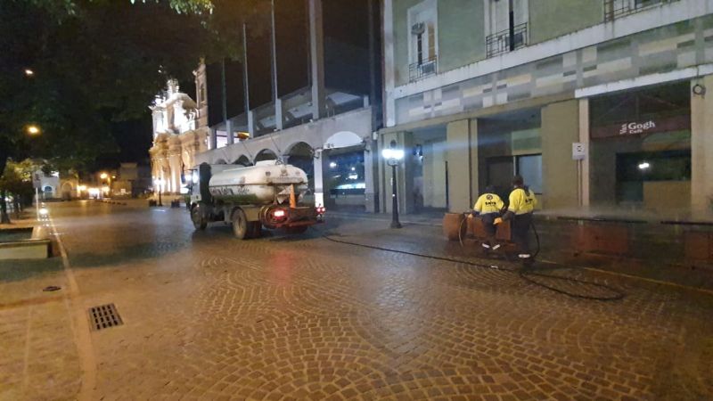 Se retomó el plan de desinfección en zonas de mayor flujo de personas
