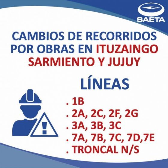 Nuevos cambios de recorridos por obras