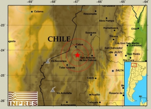 Sismo en San António de los Cobres.