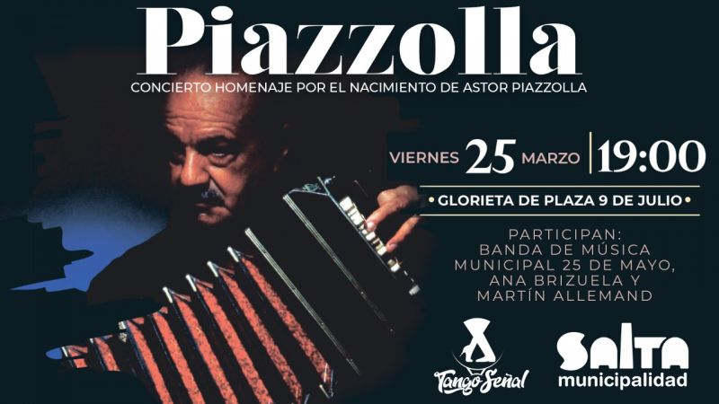 El homenaje a Piazzolla se realizará el viernes 25 en la glorieta de la plaza 9 de Julio