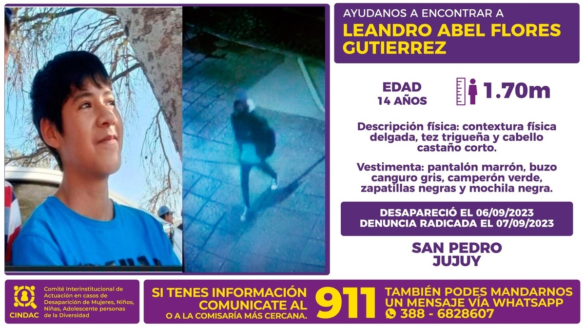 La Brigada de Salta busca al adolescente jujeño desaparecido
