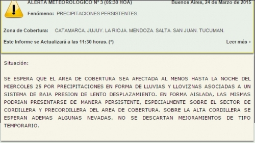 Alerta Meteorológico.