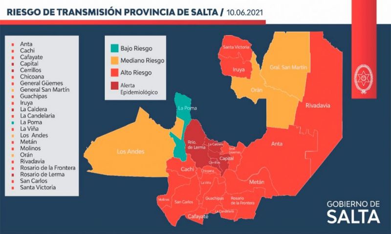15 departamentos con alto riesgo sanitario y 4 en alerta epidemiológica