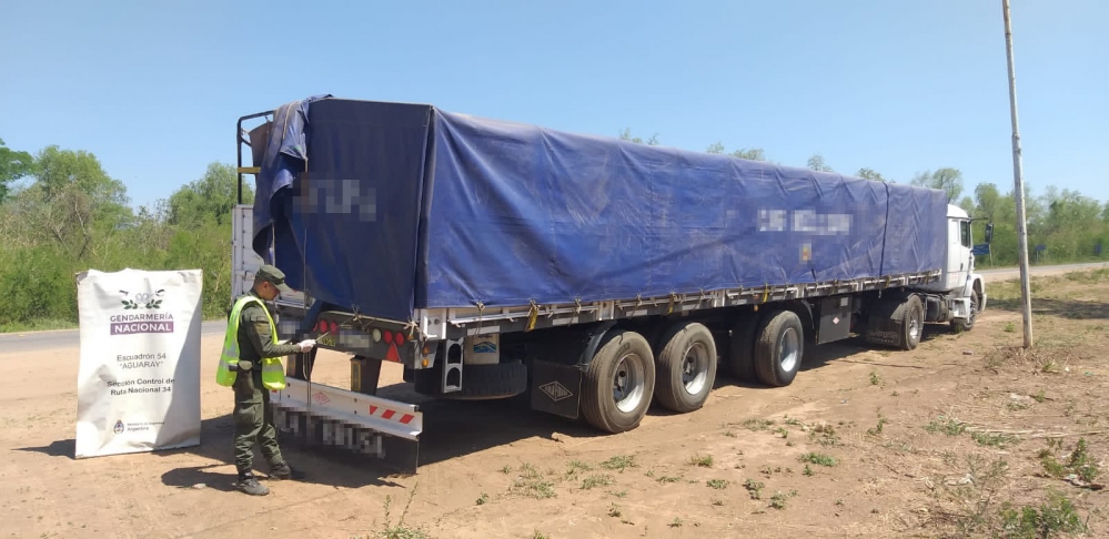 Trasladaban en dos camiones más de 58 toneladas de harina de soja