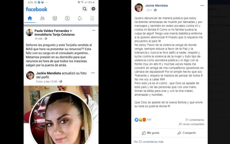 Amenazan a la cónsul de Bolivia en Salta