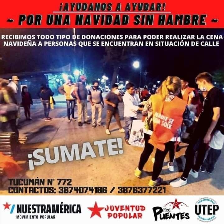 Nochebuena solidaria en el Parque San Martín