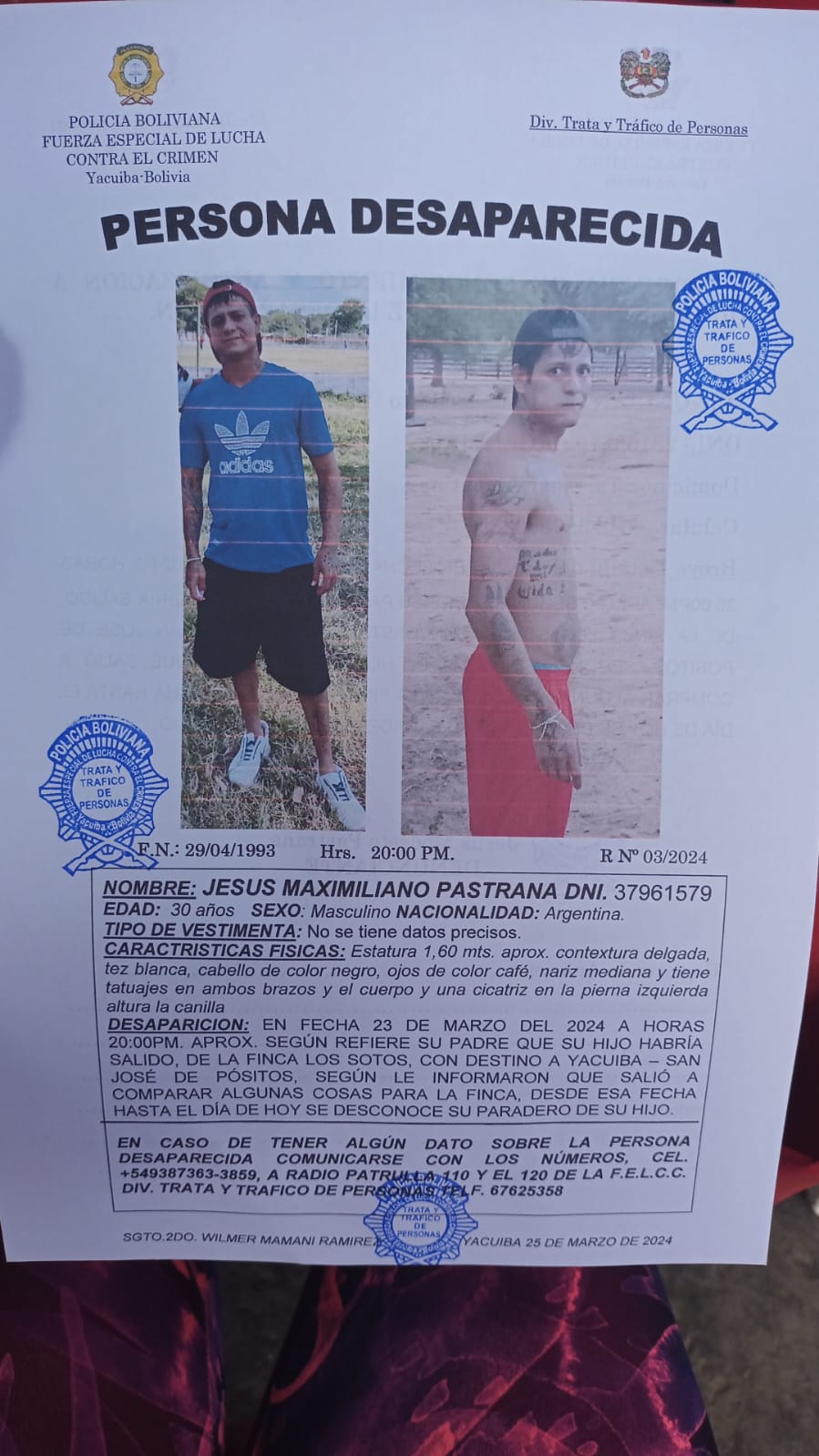 Misteriosa desaparición de un joven salteño que trabajaba de casero en una finca de Roxana Castedo