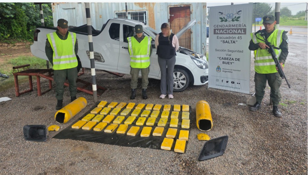 Jujeña trasladaba 44 kilos de cocaína