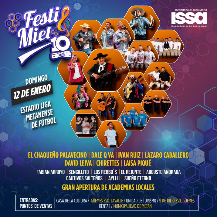 Con una cartelera de lujo, se viene el Festimiel en Metán
