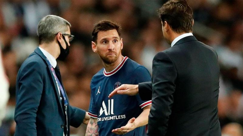 La bronca de Messi con Pochettino tras ser sustituido en el París Saint-Germain