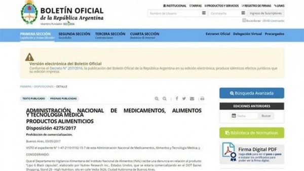 La ANMAT prohibió productos alimenticios, médicos y cosméticos