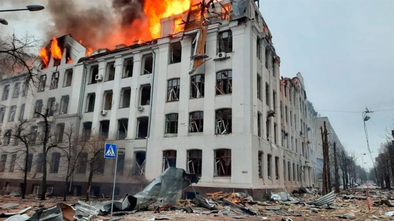 Rusia bombardeó una universidad en Jarkov y hay al menos cuatro muertos