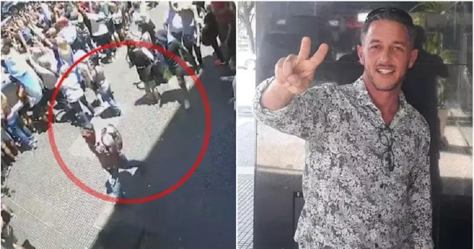 Identificaron al hombre que le tiró un botellazo a Milei.