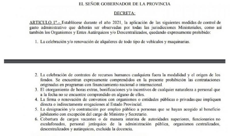 Prohíben varias contrataciones para limitar el gasto público