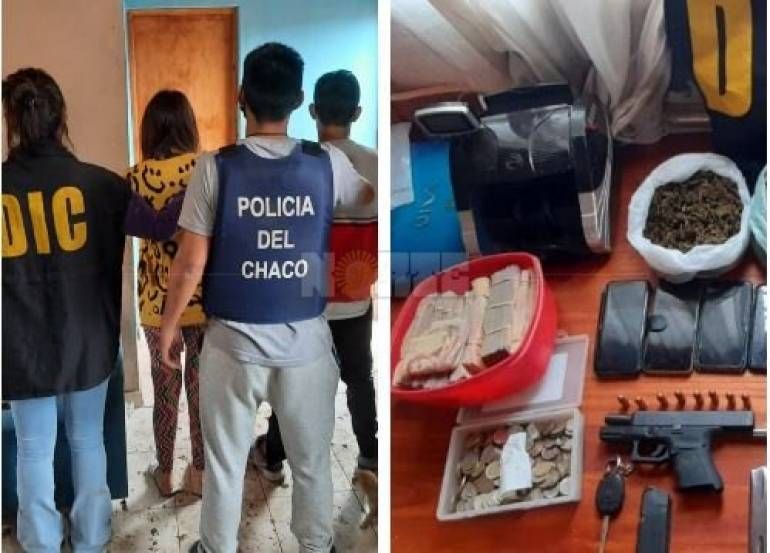 Atraparon a una joven pareja con drogas, armas y casi medio millón de pesos