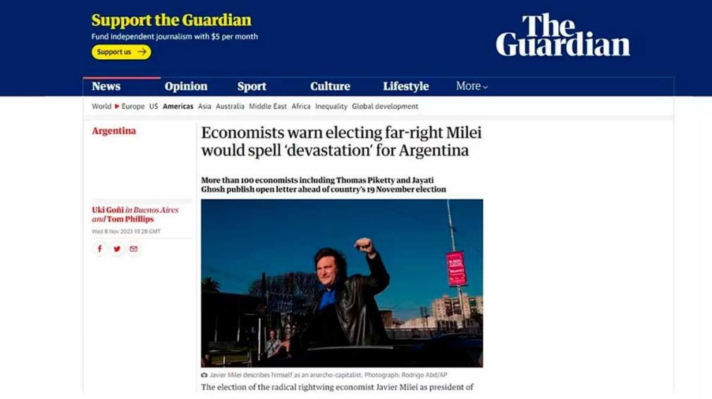 Más de 100 economistas de renombre advirtieron que si gana Milei habrá devastación económica y caos social