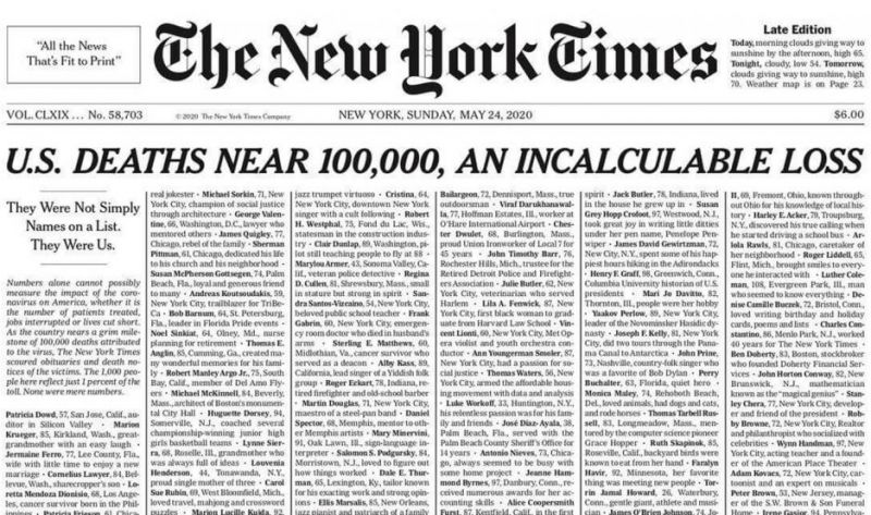 La impactante tapa del New York Times que compartieron en sus redes miembros del Gobierno nacional