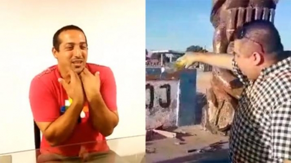 Habló el escultor de la "obra demoníaca" derribada por un pastor en Sachayoj