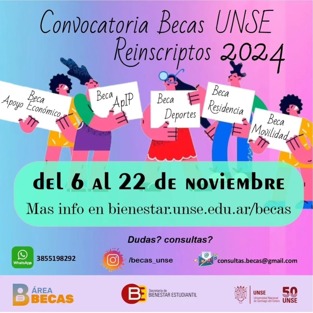 Está abierta la Inscripción para acceder a las BECAS de la UNSE