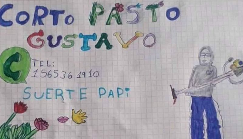 “Corto Pasto”: La historia tras el dibujo de la nena de 9 años para ayudar a su papá