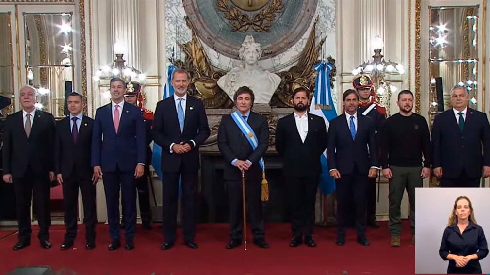 Javier Milei recibió a las delegaciones extranjeras en la Casa Rosada