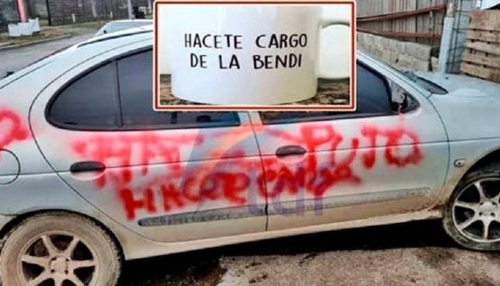 Le pintaron el auto porque habría negado la paternidad: “Hacete cargo de la bendi”