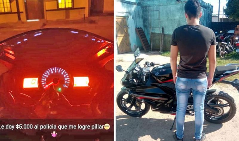 Motociclista viralizó insólito desafío: “Le doy $ 5.000 al policía que me logre pillar”