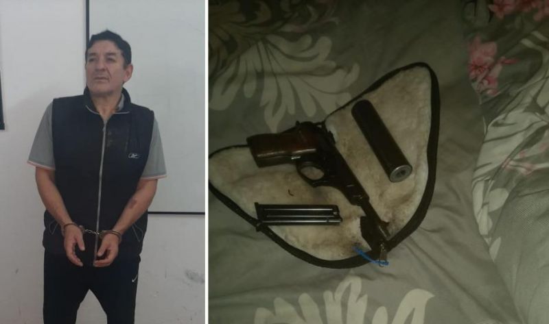 Fue detenido peligroso acosador expolicía y se le secuestró arma de guerra con silenciador