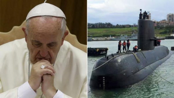 El Papa Francisco envió su "ferviente oración" por el submarino perdido